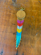 Load image into Gallery viewer, Leather and fringe earrings 4628