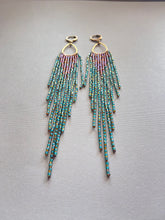 Load image into Gallery viewer, Medium Silks Beaded Fringe Earrings 4459