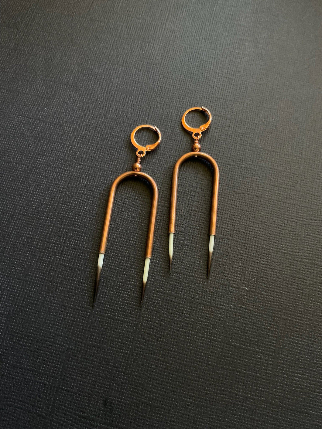 Small Beaded Quill Drop Earrings 4017