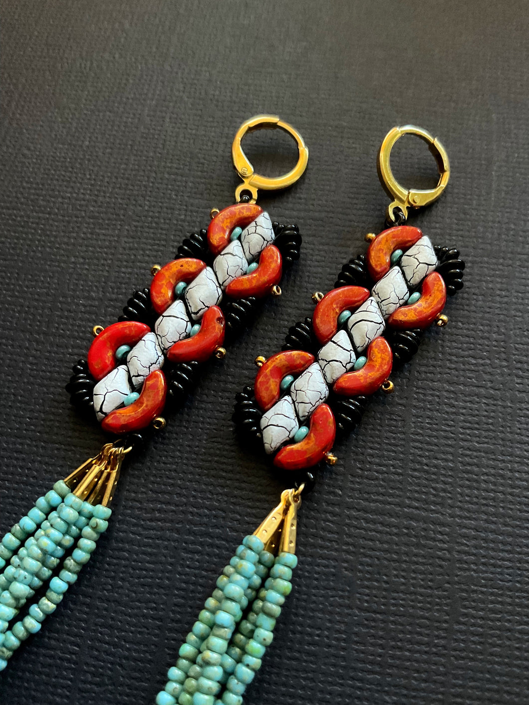 Beaded Fringe Earrings 2606