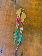 Load image into Gallery viewer, Leather and fringe earrings 4628
