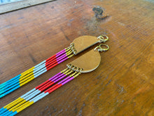 Load image into Gallery viewer, Leather and fringe earrings 4628
