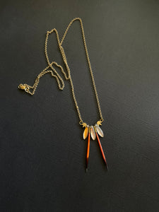 2 Quills Beaded Pendant 3985