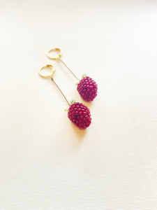 (PRE-ORDER) Small Raspberry Drop Earrings