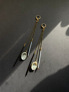 Beaded Quill Drop Earrings 3786