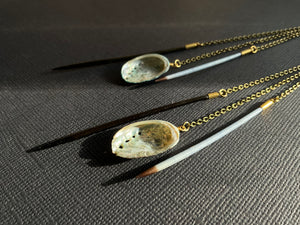 Beaded Quill Drop Earrings 3786