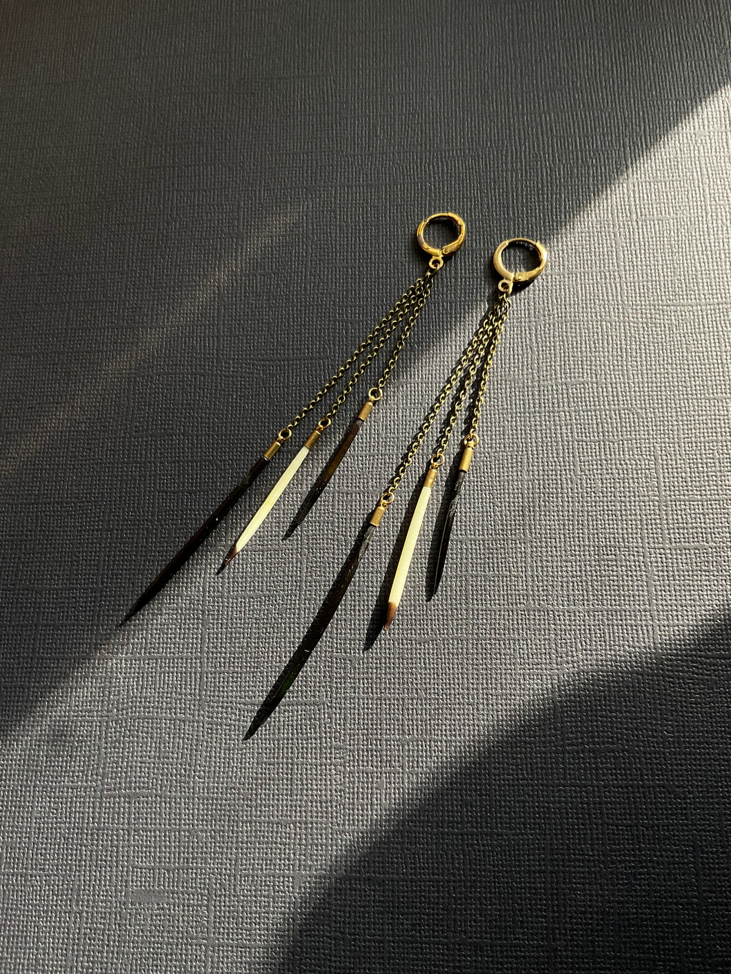 Beaded Quill Drop Earrings 3787