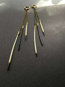 Beaded Quill Drop Earrings 3789
