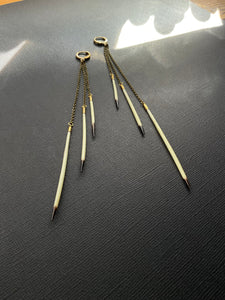 Beaded Quill Drop Earrings 3790