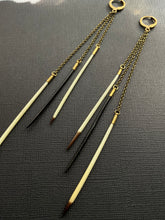 Load image into Gallery viewer, Beaded Quill Drop Earrings 3794

