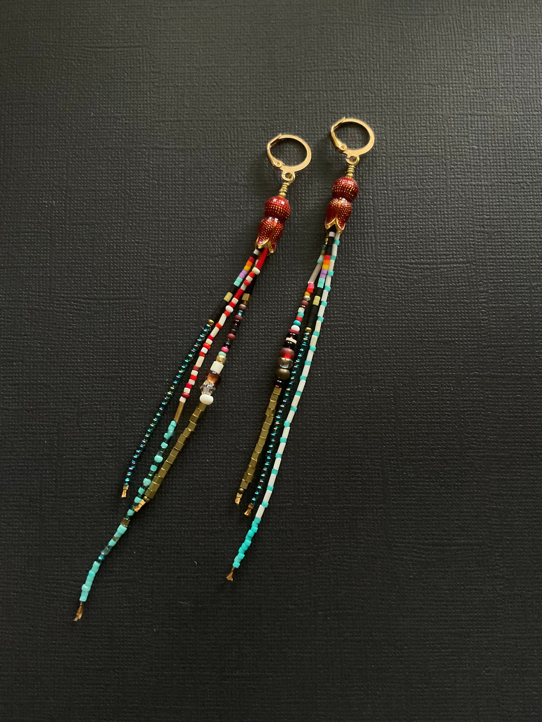 Beaded Fringe Earrings 3823