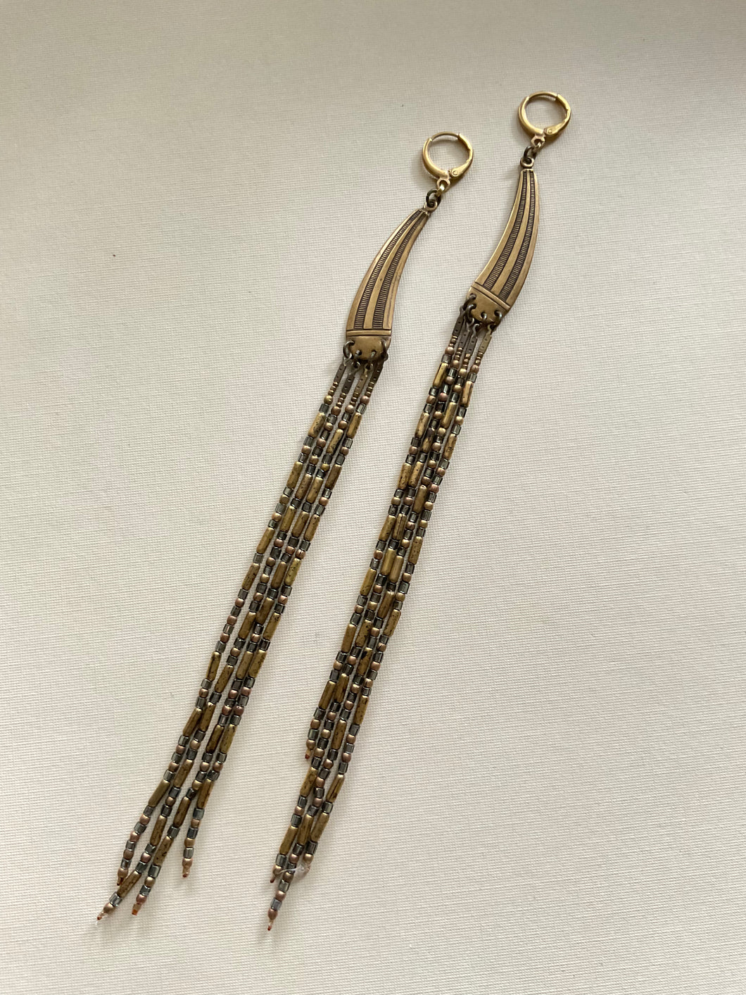 Beaded Fringe Earrings 3826
