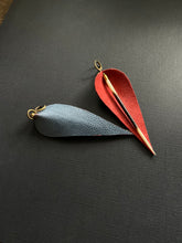 Load image into Gallery viewer, Leather &amp; Quill Drop Earrings 3829
