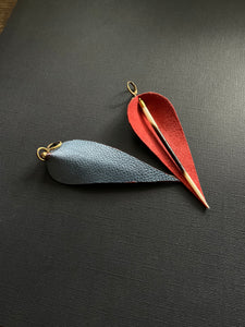 Leather & Quill Drop Earrings 3829