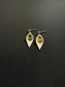 Leather Drop Stud Earrings 3913