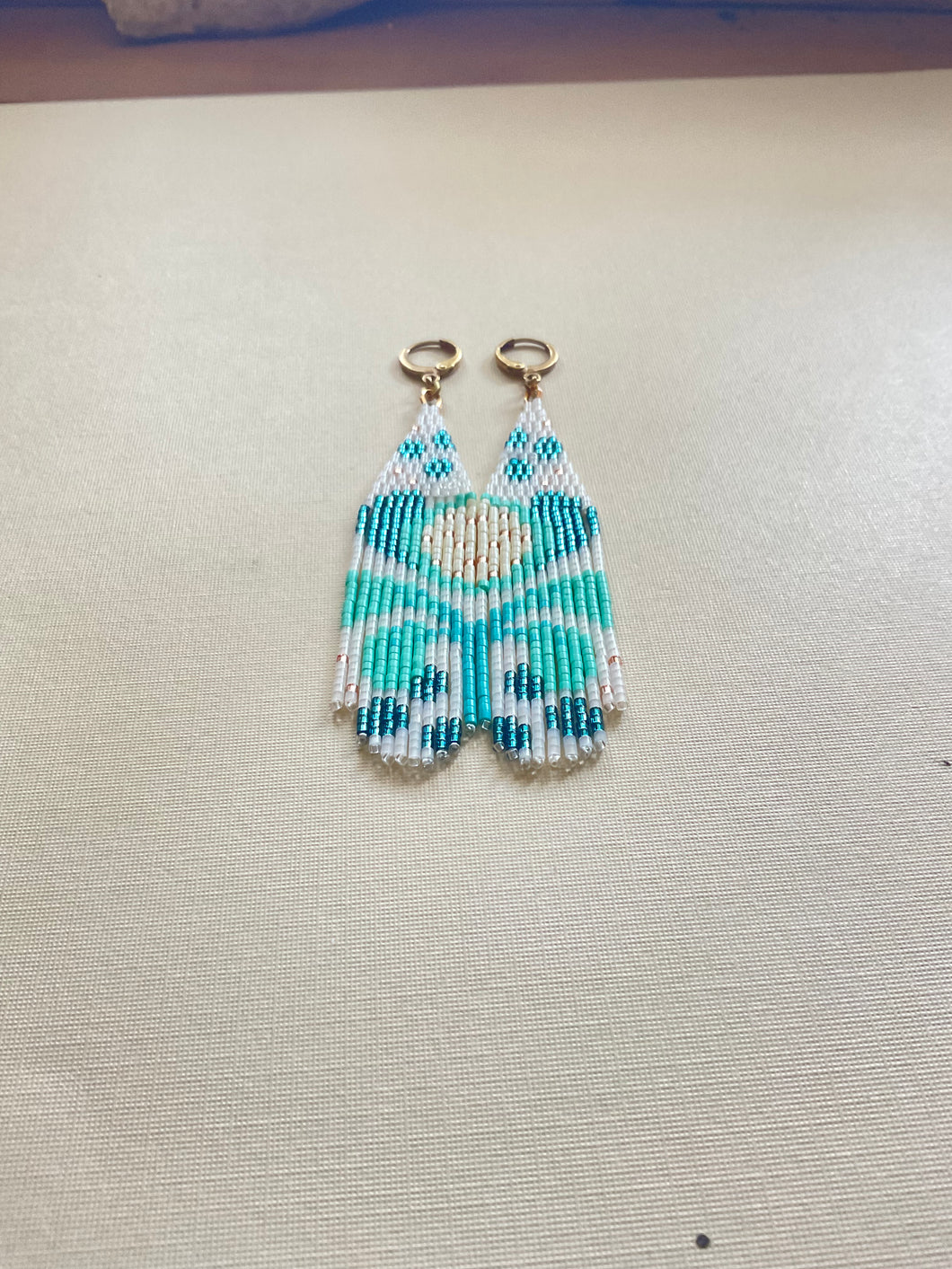 Botanical Beaded Fringe Earrings 3923