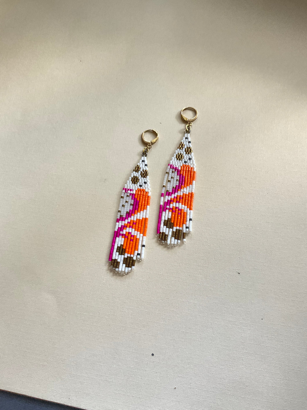Botanical Beaded Fringe Earrings 3925