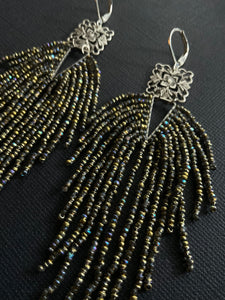 Beaded Fringe Earrings 3928