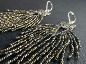 Beaded Fringe Earrings 3928
