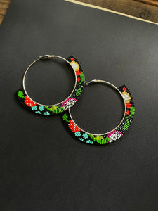RADICAL BOTANICALS Beaded Hoop Earrings 3933
