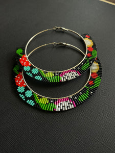 RADICAL BOTANICALS Beaded Hoop Earrings 3933