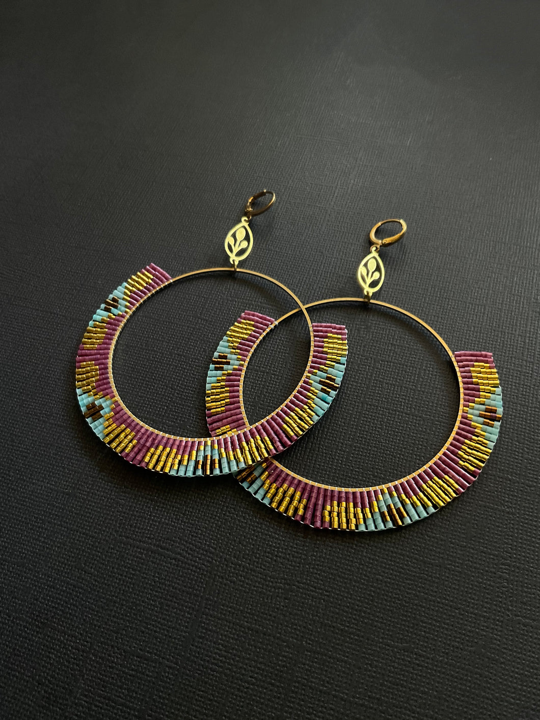 Beaded Hoop Earrings 3941