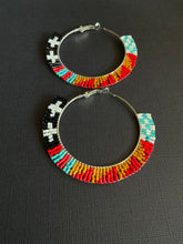Load image into Gallery viewer, Beaded Hoop Earrings 3942
