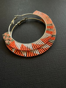 Beaded Hoop Earrings 3943
