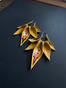 Beaded Leather Drop Earrings 3950