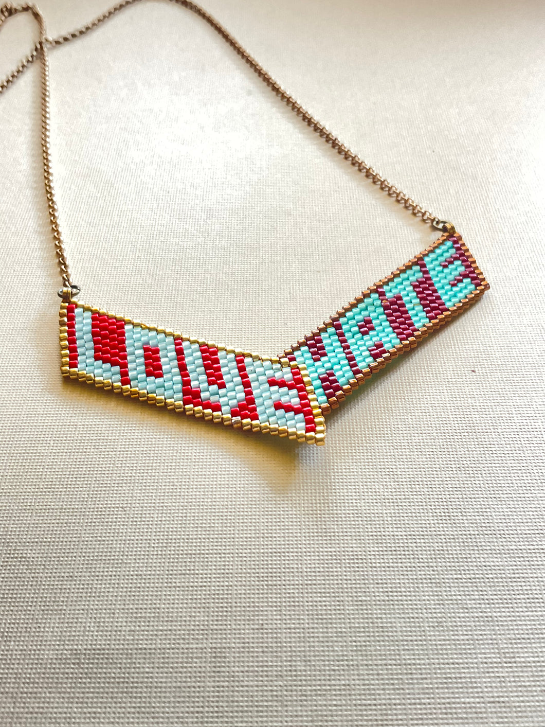 LOVE/HATE Beaded Pendant 3966