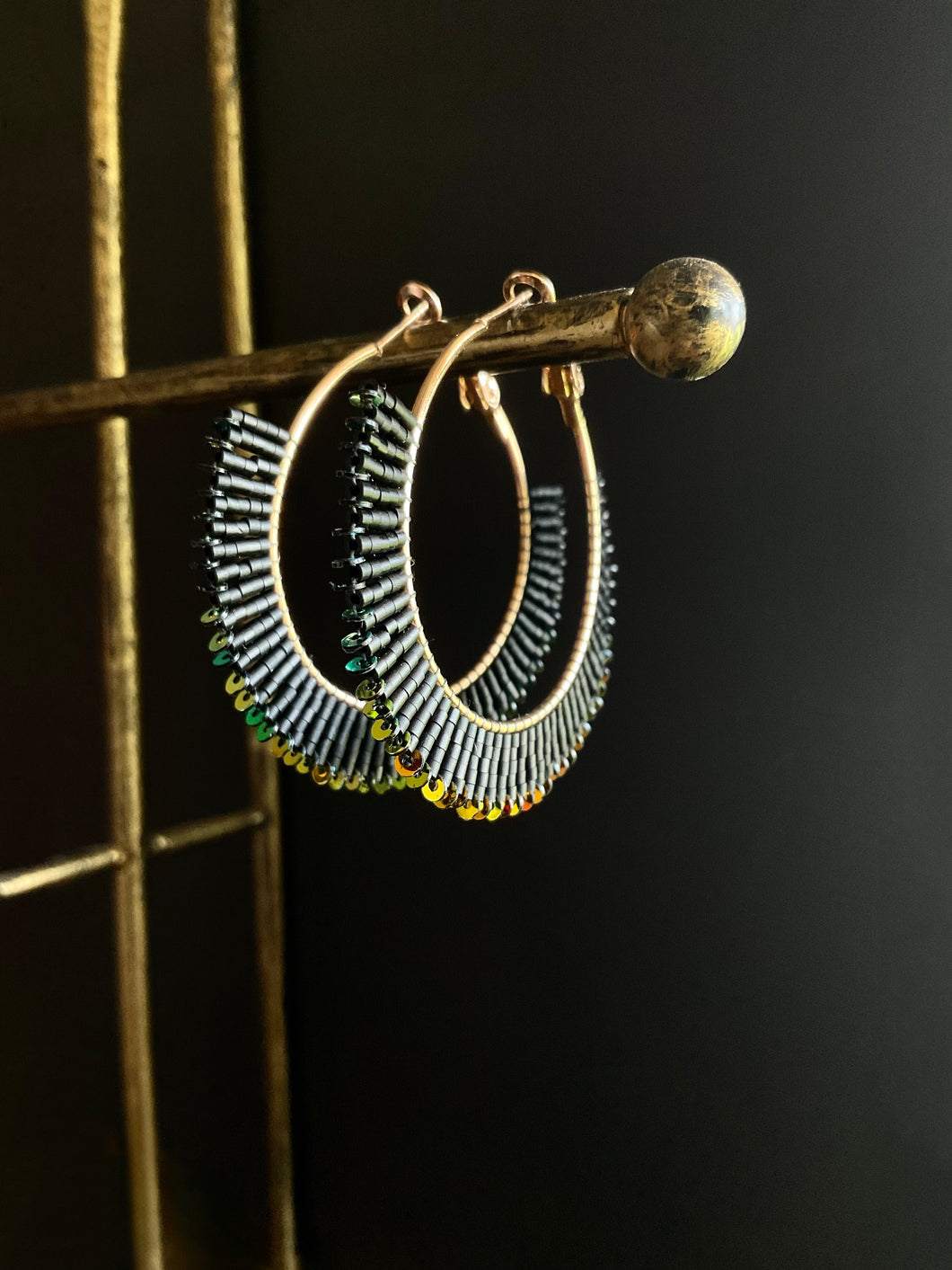 Beaded Hoop Earrings 3973