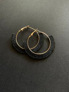 Beaded Hoop Earrings 3973