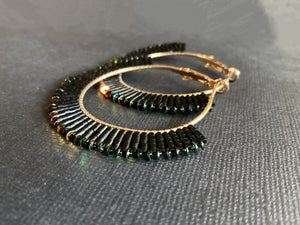 Beaded Hoop Earrings 3973
