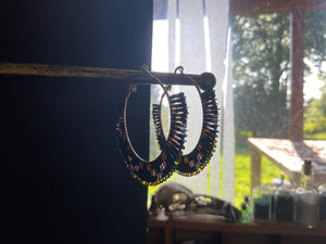 Beaded Hoop Earrings 3976