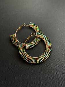 Beaded Hoop Earrings 3977