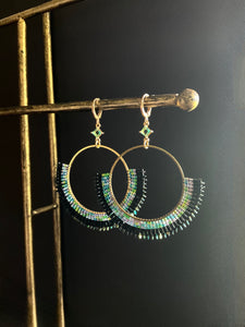 Beaded Hoop Earrings 3978