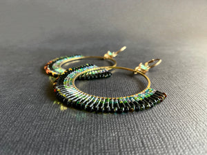 Beaded Hoop Earrings 3978