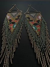 Load image into Gallery viewer, Radical Botanical Beaded Fringe Earrings 4155
