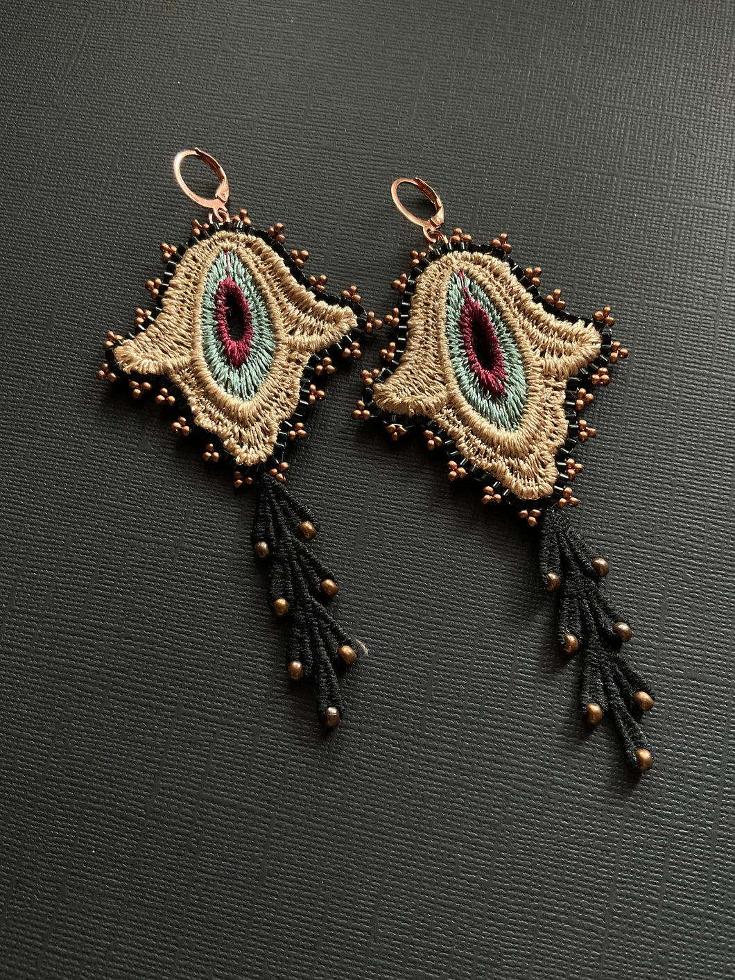 Beaded Flower Drop Earrings 4160