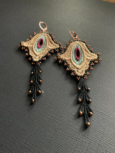 Beaded Flower Drop Earrings 4160