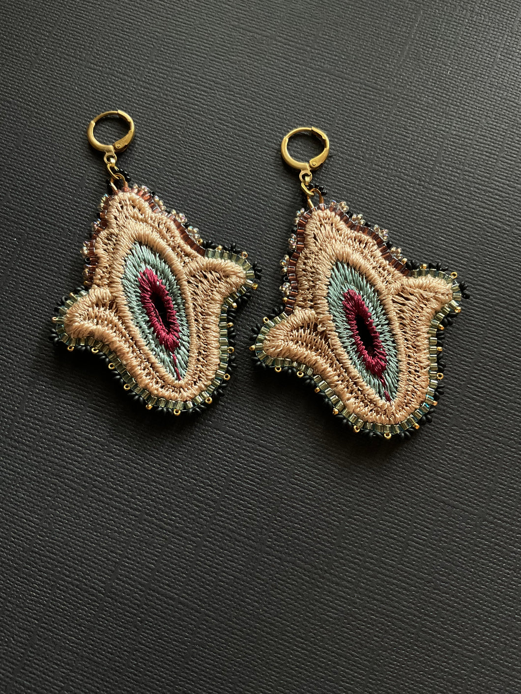 Beaded Flower Drop Earrings 4165