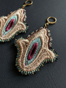 Beaded Flower Drop Earrings 4165