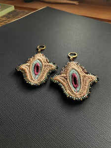 Beaded Flower Drop Earrings 4165