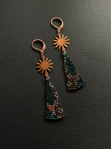 Woven Beaded Drop Earrings 4195