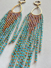 Load image into Gallery viewer, Medium Silks Beaded Fringe Earrings 4459
