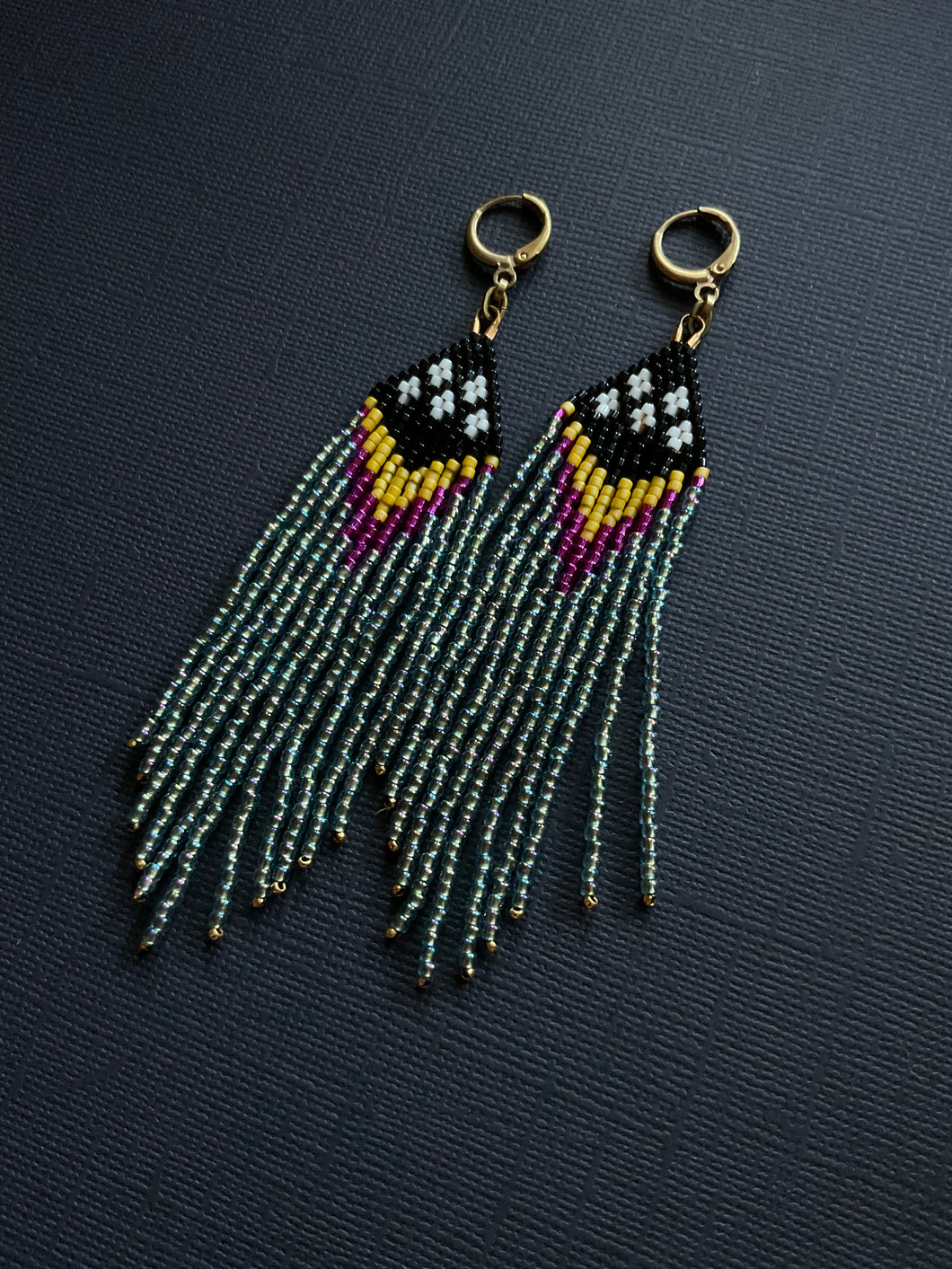 Beaded Fringe Earrings 2238
