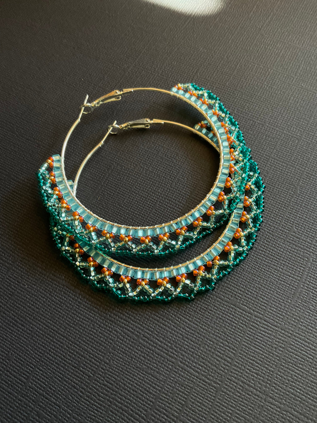 Beaded Hoop Earrings 2325