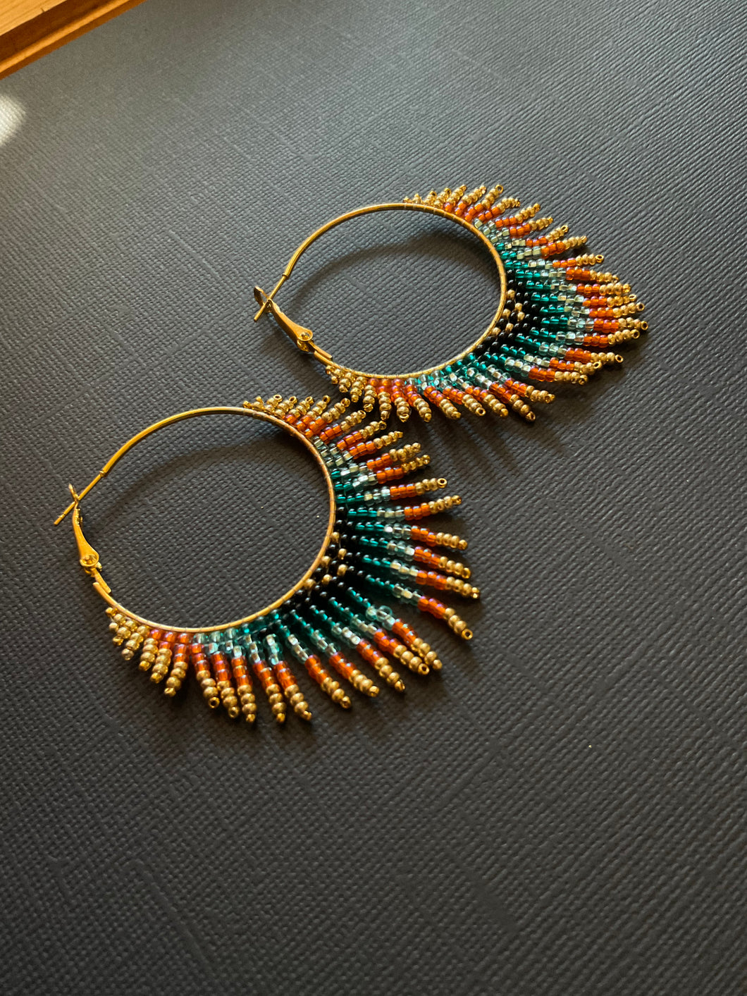 Beaded Hoop Earrings 2326