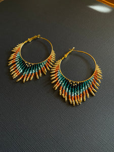 Beaded Hoop Earrings 2326
