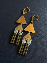 Load image into Gallery viewer, Brass + Bead Drop Earrings 2377
